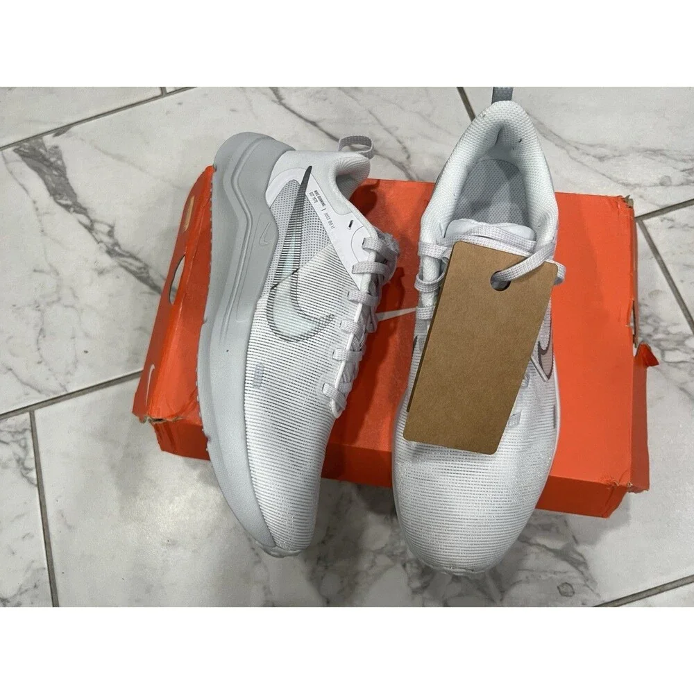 Nike Women's Downshifter White/Platinum 12 Running Shoes DD9294-100 Size 9